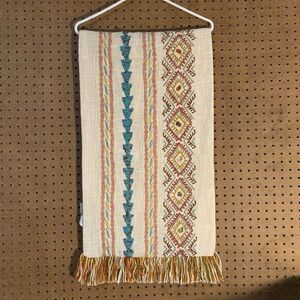 Table Runner Pier 1 Boho Indie Tassel Embroidered Tribal Geometric Multicolor